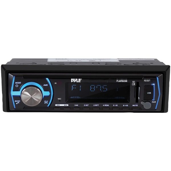 Pyle PLMRB29B Single-DIN In-Dash Digital Marine Stereo Receiver with Bluetooth (Black)