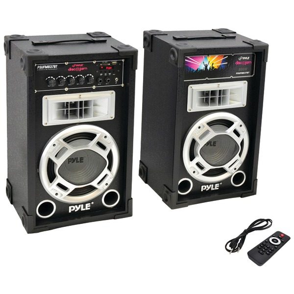 Pyle Pro PSUFM837BT 800-Watt Disco Jam Powered Active/Passive PA Bluetooth Dual Speaker System