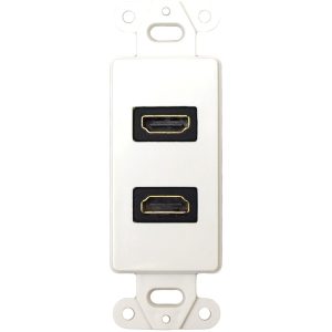 DataComm Electronics 20-4502-WH Decor Wall Plate Insert with Dual 90deg HDMI Connectors