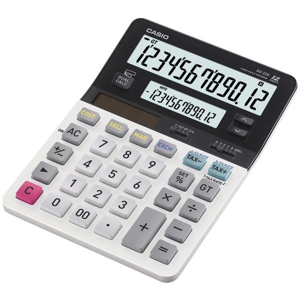 CASIO DV-220 Dual-Display Desktop Solar Calculator