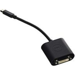 Dell Mini DisplayPort to DVI-D Single-Link Adapter - 1 Pack - 1 x Mini DisplayPort Male Digital Video - 1 x DVI-D (Single-Link) Female Digital Video - 1920 x 1200 Supported - Black