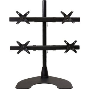 Ergotech 100-D28-B22-HD Quad HD LCD Monitor Desk Stand - 28-inch pole - Black - Quad 2 over 2 w/Heavy Duty Stand