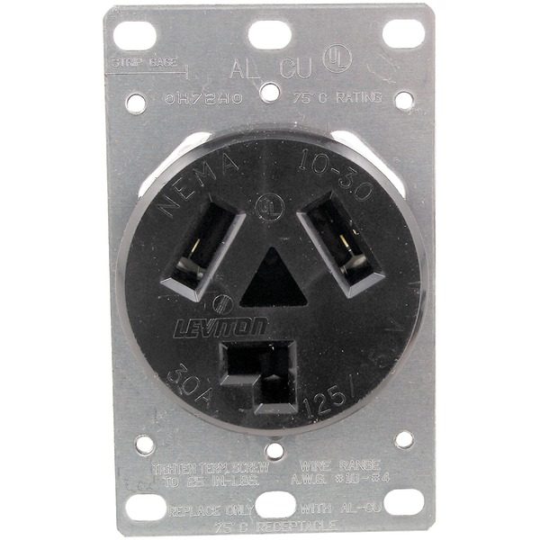 No Logo 5207 Single-Flush Dryer Receptacle (3 wire)