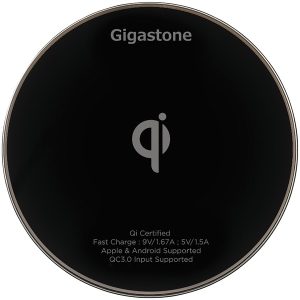 Gigastone GS-GA-9600B-R GA-9600 Qi-Certified Fast Wireless Charger (Black)