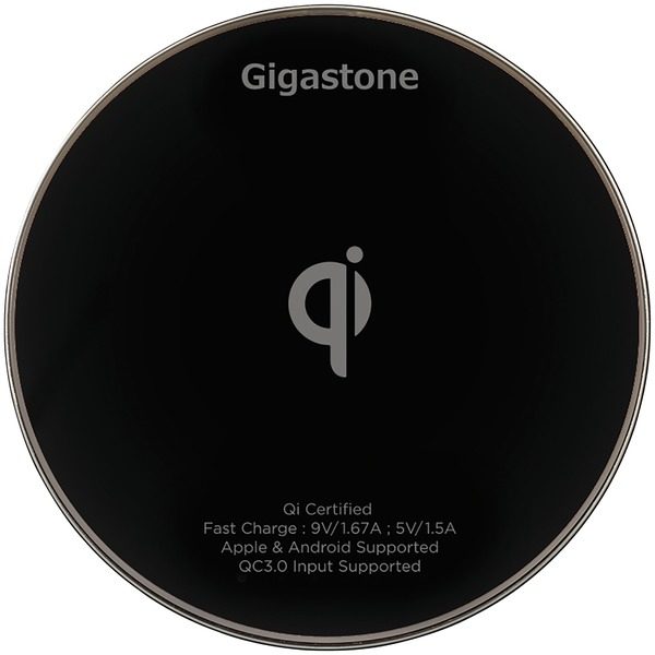 Gigastone GS-GA-9600B-R GA-9600 Qi-Certified Fast Wireless Charger (Black)