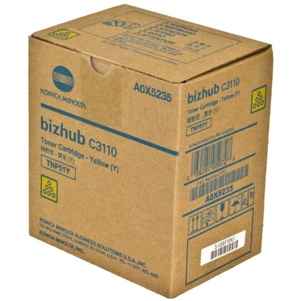 Genuine Konica Minolta A0X5235 TNP51Y Yellow Toner Cartridge For C3110