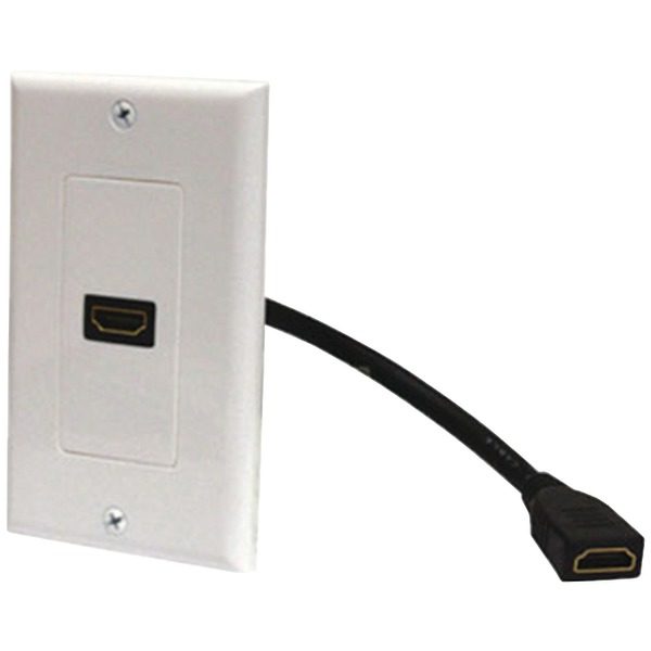 Steren 526-101WH HDMI Wall Plate & Pigtail