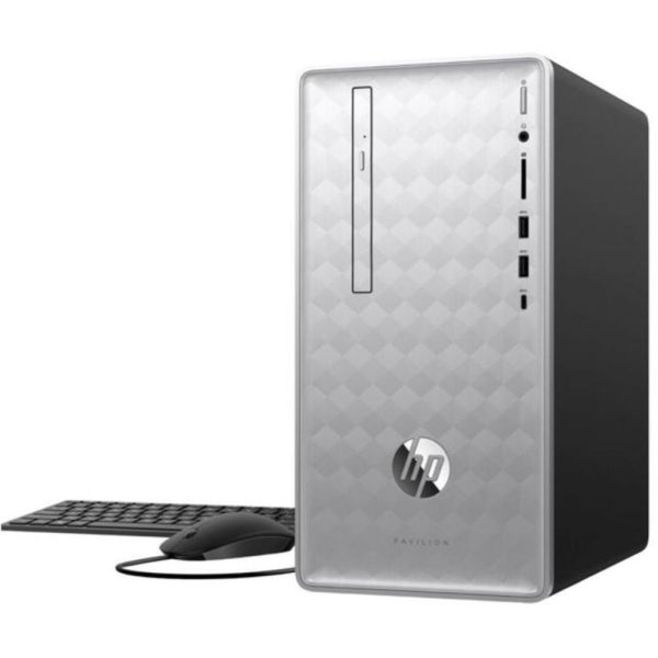 HP Pavilion 3LB80AA 590-p0076 Desktop PC - AMD Ryzen 5 2400G 3.6 GHz Quad-Core Processor - 8 GB DDR4 SDRAM - 1 TB Hard Drive - Windows 10 Home 64-bit - Silver