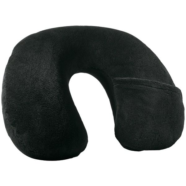 Travel Smart TS22X Inflatable Fleece Neck Rest (Black)