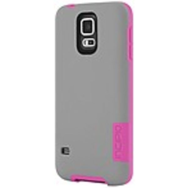 Incipio OVRMLD Case for Samsung Galaxy S5 - Gray/Pink - SA-531-GRY - Flexible Hard-Shell - Plextonium