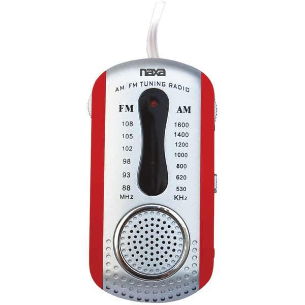 Naxa NR721RD AM/FM Mini Pocket Radio with Speaker (Red)