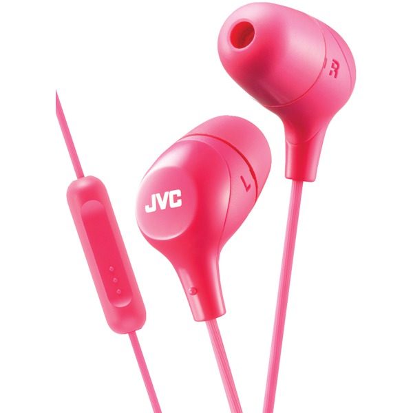 JVC HAFX38MP Marshmallow Inner-Ear Headphones with Microphone (Pink)