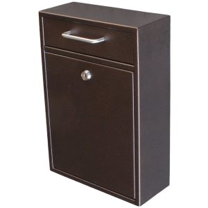 Mail Boss 660753741805 7418 High Security Steel Locking Drop Box Wall Mounted Mailbox - Bronze