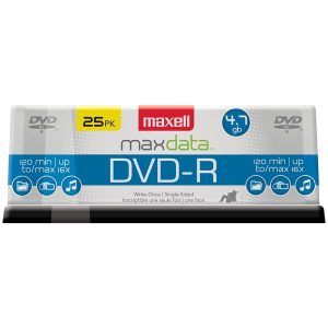 Maxell 638010 4.7GB 120-Minute DVD-Rs (25-ct Spindle)