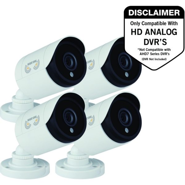 Night Owl CM-HDA10W-BU 2 Megapixel Surveillance Camera - 4 Pack - Bullet - 100 ft Night Vision - 1920 x 1080 - Ceiling Mount