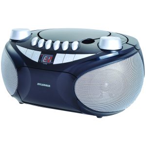 SYLVANIA SRCD286-SLVRBLK Portable CD Radio Boom Box