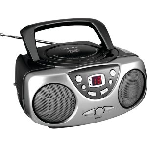 SYLVANIA SRCD243M-BLACK Portable CD Boom Box with AM/FM Radio (Black)