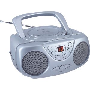 SYLVANIA SRCD243M-SILVER Portable CD Boom Box with AM/FM Radio (Silver)