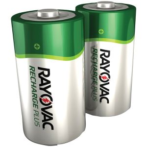 RAYOVAC PL713-2 GENB Ready-to-Use NiMH Rechargeable Batteries (D; 2 pk; 3