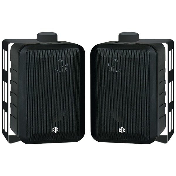 BIC America RTRV44-2 100-Watt 3-Way 4-Inch RtR Series Indoor/Outdoor Speakers (Black)