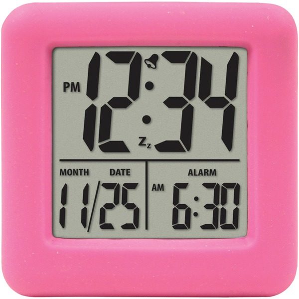 Equity by La Crosse 70902 Soft Cube LCD Alarm Clock (Pink)