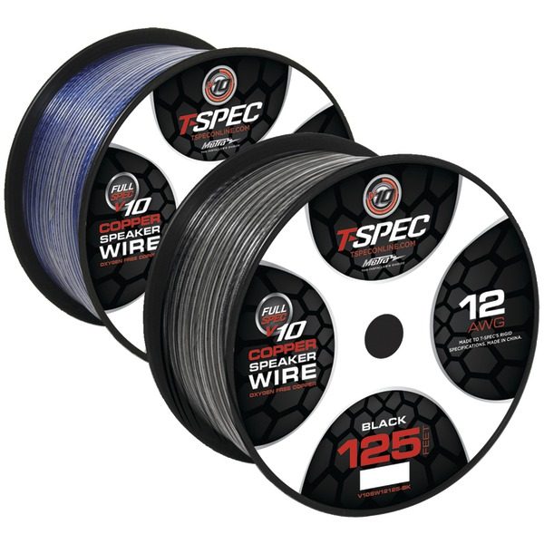 T-Spec V10SW12125-BK v10 SERIES Black Speaker Wire (12 Gauge