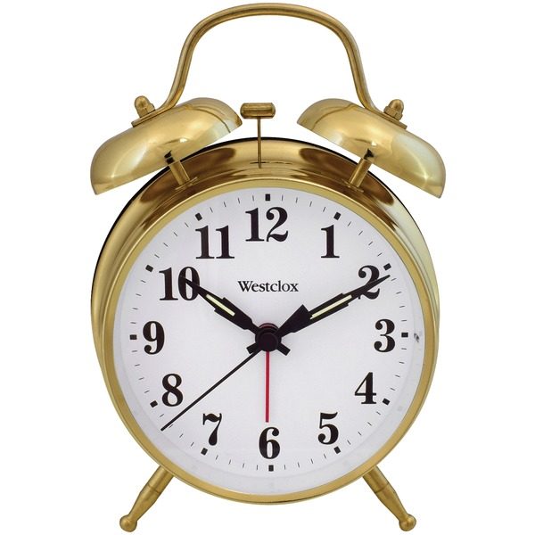 Westclox 70010G Metal Twin Bell Alarm Clock