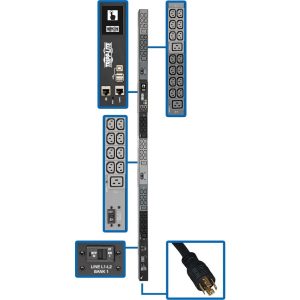 Tripp Lite 3-Phase PDU Monitored 10kW 200/208/240V 42 C13; 6 C19; L21-30P - Monitored - NEMA L21-30P - 6 x IEC 60320 C19