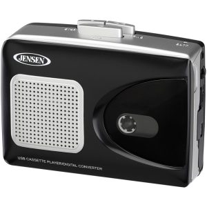 JENSEN SCR-90 Stereo USB Cassette Player with Built-in Speaker and Encoding to Computer