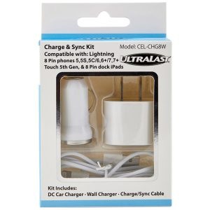Ultralast CEL-CHG8W Charge & Sync Kit with Lightning to USB Cable (White)