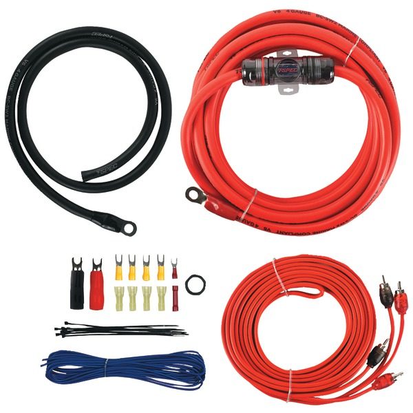 T-Spec V6-RAK4 v6 SERIES Mini ANL Amp Installation Kit with RCA Cables (4 Gauge