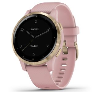 Garmin 010-02172-31 vivoactive 4S GPS Smartwatch (Light Gold Stainless Steel Bezel with Dust Rose Case and Silicone Band)