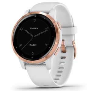 Garmin 010-02172-21 vivoactive 4S GPS Smartwatch (Rose Gold Stainless Steel Bezel with White Case and Silicone Band)