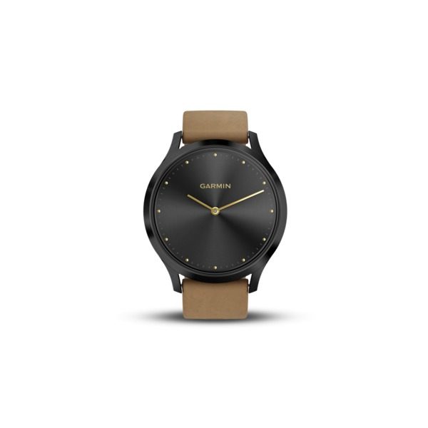 Garmin 010-01850-10 vivomove HR Premium (Onyx Black with Tan Suede)