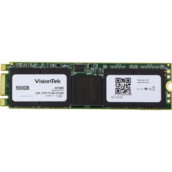 VisionTek 500GB M.2 2280 SATA III NGFF Internal SSD - 550 MB/s Maximum Read Transfer Rate - 500 MB/s Maximum Write Transfer Rate - Hot Pluggable - 256-bit Encryption Standard