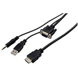 Visiontek 900824 VGA to HDMI 1.5M Active Cable (M/M) - HDMI/VGA for Video Device - 4.92 ft - HD-15 Male VGA - HDMI Male Digital Audio/Video