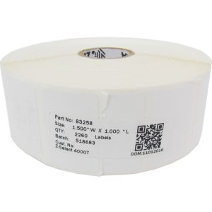 Zebra Z-Select 83258-R Labels - 2260 Labels - 1.5 x 1-inch Labels - Zebra Z-Select 4000T - White