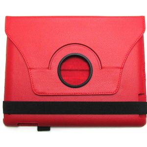 eForCity PAPPIPADLC44 Protective Carrying Folio Case for iPad - Red - Scratch Proof - Synthetic Leather - 0.8