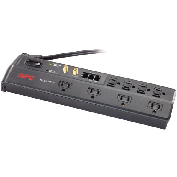 APC P8VT3 8-Outlet Essential SurgeArrest Surge Protector (Telephone & Coaxial Protection)