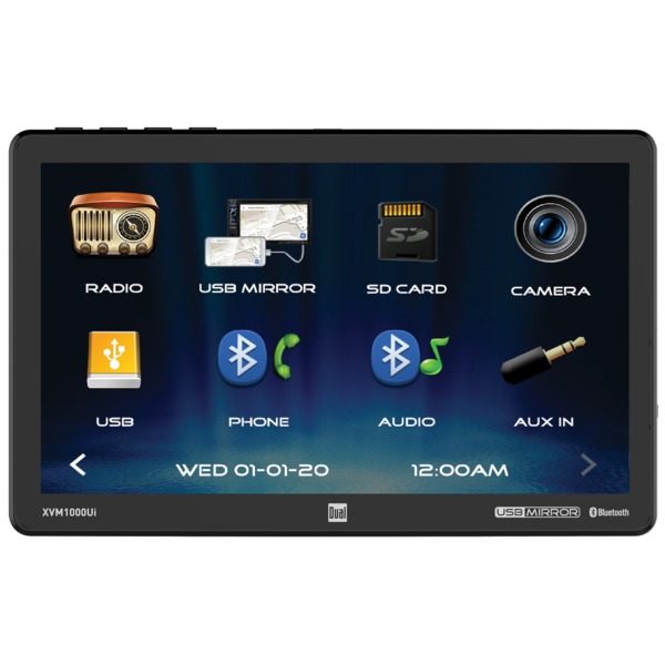 Dual XVM1000UI XVM1000UI 10.1-Inch Single-DIN Mechless AM/FM Receiver with Bluetooth