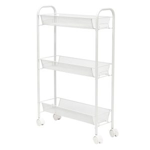 Honey-Can-Do CRT-08582 Slim Rolling Wire Cart with 3 Baskets