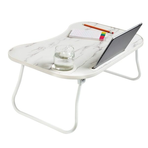 Honey-Can-Do TBL-08957 Folding Lap Desk (White/Faux White Marble)