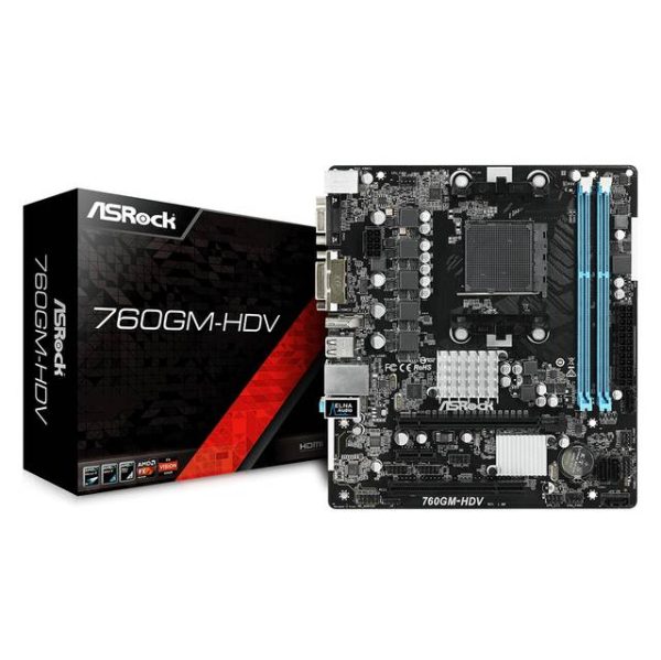 ASROCK 760GM-HDV Socket AM3+/AM3/ AMD 760G/ DDR3/ SATA2&USB2.0/ A&V&GbE/ MicroATX Motherboard