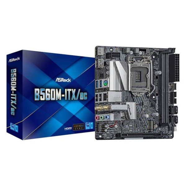 ASROCK B560M-ITX/AC LGA1200/ Intel B560/ DDR4/ SATA3&USB3.2/ M.2/ WiFi&Bluetooth/ Mini-ITX Motherboard