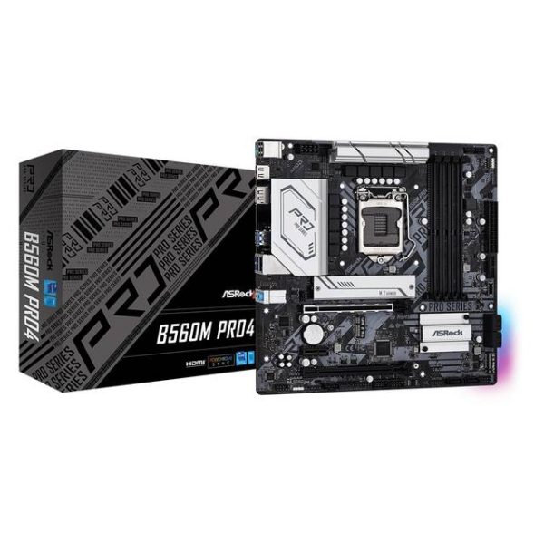 ASROCK B560M PRO4 Socket LGA1200/ Intel B560/ DDR4/ SATA3&USB3.2/ M.2/ Micro ATX Motherboard