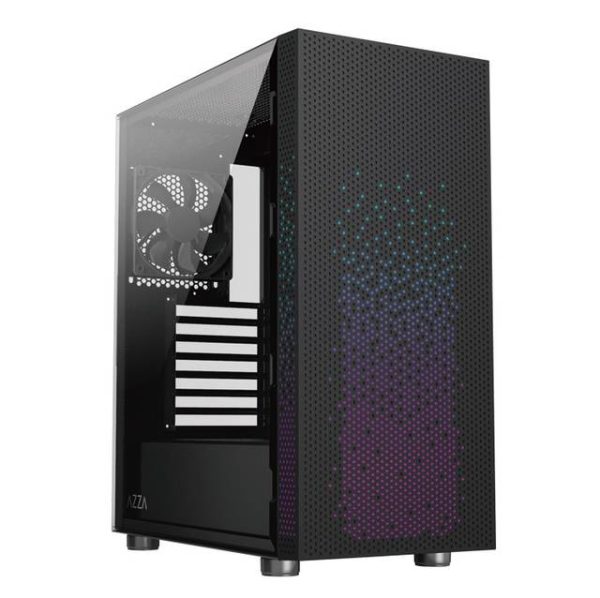 AZZA CSAZ-340F CELESTA No Power Supply ATX Mid Tower Case w/ Window Black/Black(interior)