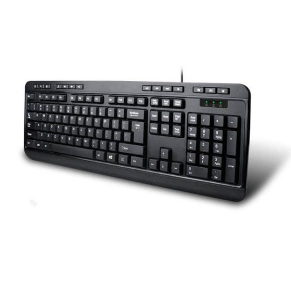 Adesso AKB-132UB Spill-Resistant Multimedia Desktop Keyboard (USB)