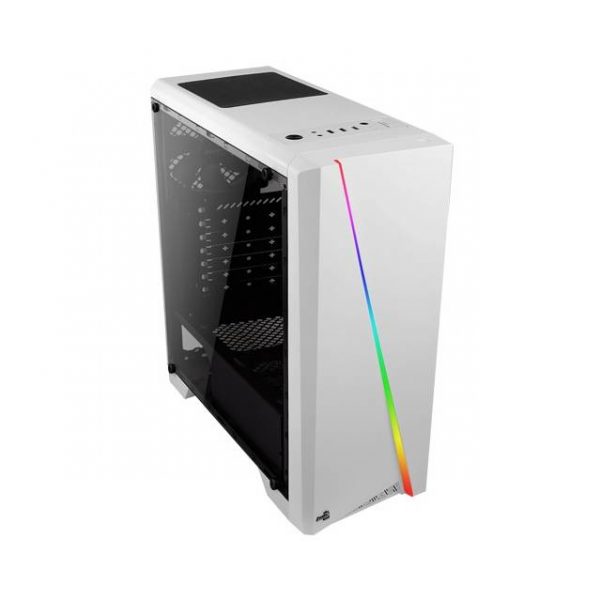 AeroCool PGS V Series No Power Supply ATX Mid Tower w/ Window (White)