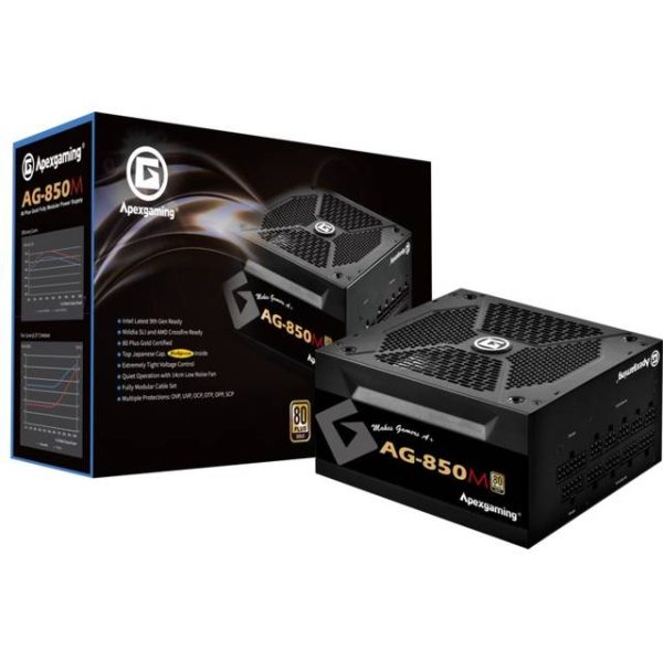 Apexgaming AG-850M 850W 80 Plus Gold Fully Modular Power Supply