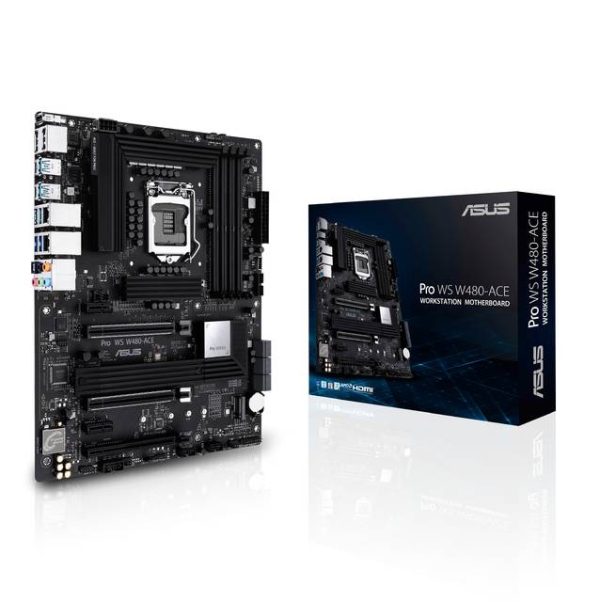 Asus PRO WS W480-ACE LGA1200/ Intel W480/ DDR4/ 3-Way CrossFireX/ SATA3&USB3.2/ M.2/ ATX Motherboard